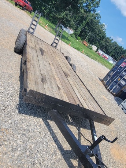 7' X 20' BUMPER PULL TRAILER WITH FOLD DOWN RAMPS, NEW JACK, 2 5/6" BALL, N