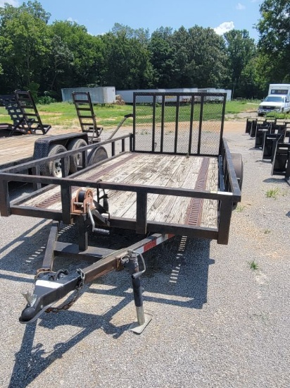 12' Utility Bumper Pull Trailer - 6' Wide - Fold Down Ramp Tailgate, Single