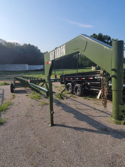 36' NEW HAY BARON™ GOOSENECK INLINE HAY TRAILER, SN:0471, (HOLDS 9 4FT BALE