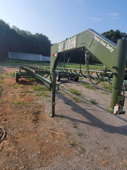32' NEW HAY BARON™ GOOSENECK INLINE HAY TRAILER, SN:0432, HOLDS 8 4FT BALES
