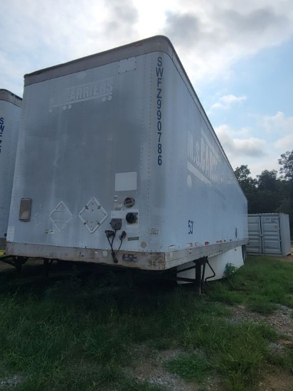 53' X 102" 2000 LUFKIN ENCLOSED SEMI TRAILER, DUAL TANDEM AXLE, HAS TITLE,
