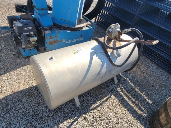 105 GALLON FUEL TANK WITH HAND PUMP, SELLS ABSOLUTE