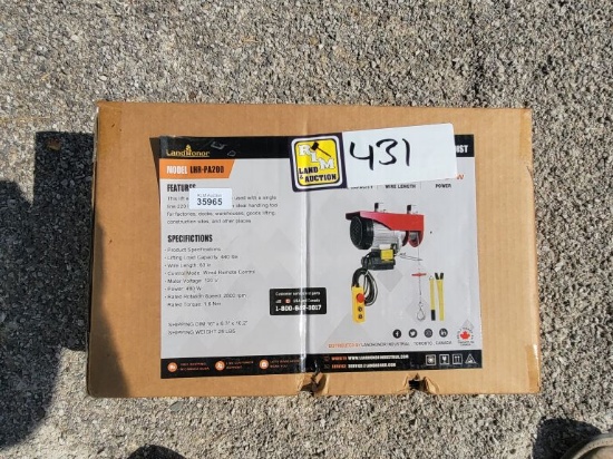2026 LANDHONOR MODEL:LHR-PA200 440 LBS LIFT ELECTRIC HOIST, WIRE LENGTH: 63