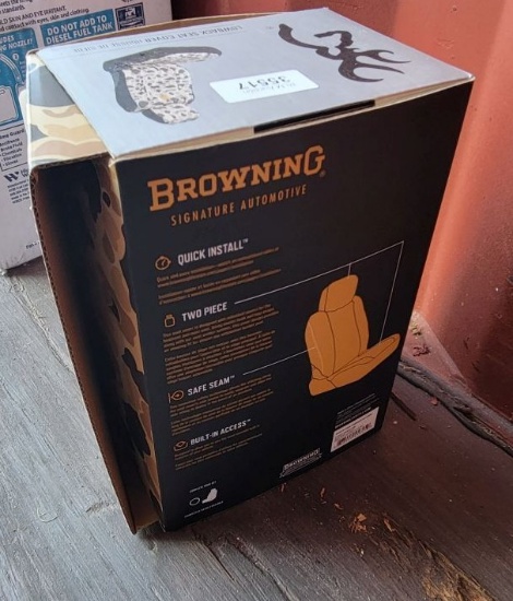 Browning Brand 1 Lowback Seat Cover In Box, Front Seat Unused, Sells Absolu