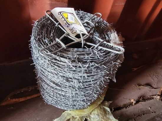NEW OK BRAND BARBED WIRE - 1320FT ROLL - 4PT 15.5GA, HIGH TENSIL, CLASS 3