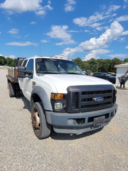 2010 Ford F-550 Xl Crew Cab Flatbed Truck, V8 Powerstroke, 6-Speed Manual T