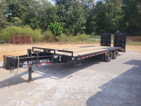 2023 IRONBULL PINTLE HITCH 25' EQUIPMENT TRAILER, 20' DECK WITH 5' DOVE WIT