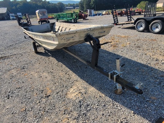 Aluminum Boat 16' L X 5' W On Bumper Pull Trailer - No Paperwork