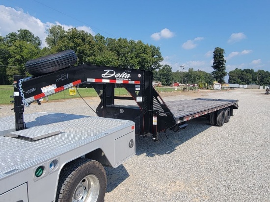 NEW 2026 30' DELTA GOOSENECK FLATBED TRAILER, 25' PLUS 5' DOVETAIL, DUAL TA