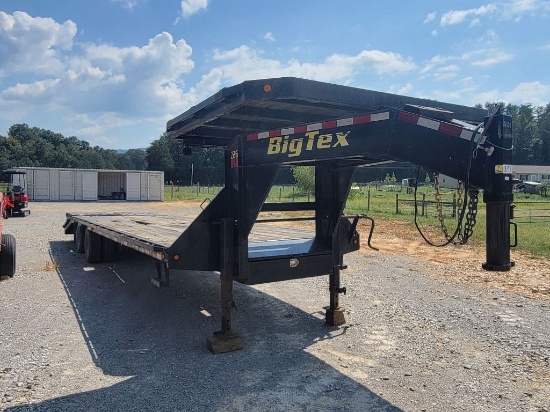 2016 BIG TEX GOOSENECK 30' FLATBED TRAILER, 25' PLUS 5' DOVETAIL, DUAL TAND