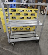STAINLESS STEEL ROLLING CART ON CASTERS - 20.5" L X 20.5" W X 60" H