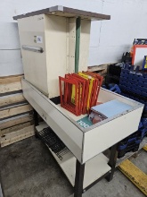 DISPLAY TABLE - 48" L X 24" W X 36" H AND CABINET *CONTENT NOT INCLUDED*