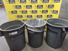 (3) LARGE PLASTIC GARBAGE CANS
