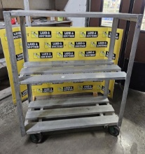 STAINLESS STEEL ROLLING CART ON WHEELS - 48" L X 20.5" W X 60" H