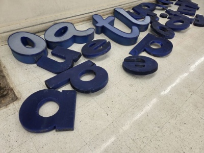 Blue Letters (4 Neon, Smaller Ones Do Not Light Up)