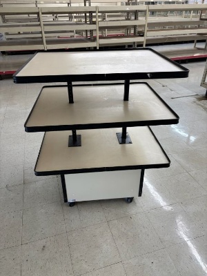 Display Table W/Base And Wheels - 3 Tier