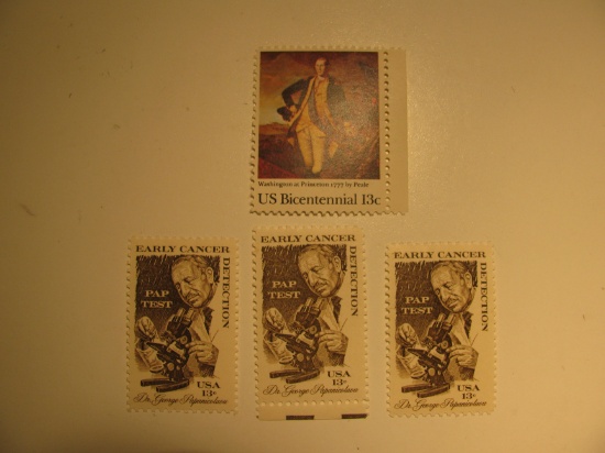 Four Vintage Unused Mint U.S. Stamps