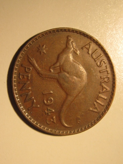 Foreign Coins: 1943 Australia 1 Penny