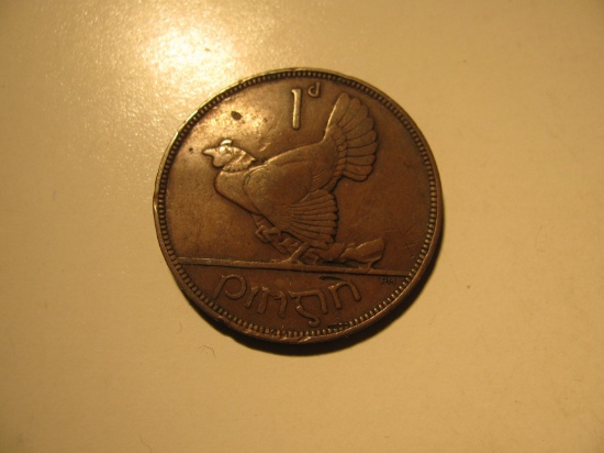 Foreign Coins: 1937 Ireland 1 Pence