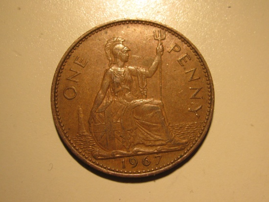 Foreign Coins: 1967Great Britain 1 Penny