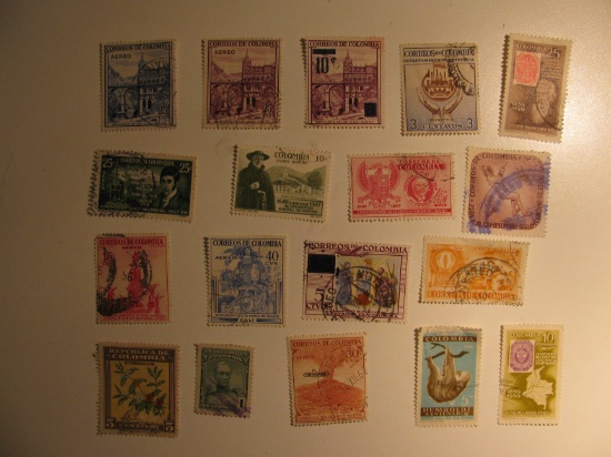 Vintage stamp set: Colombia