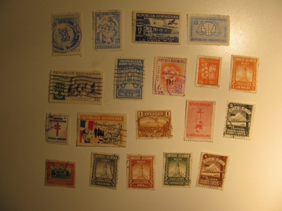 Vintage stamp set: Dominican Republic & Equador