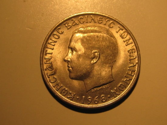 Foreign Coins: 1968 Greece 10 Drachma
