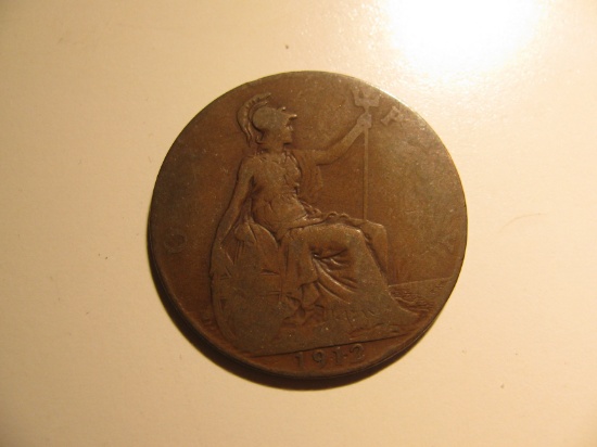 Foreign Coins:  1912 Great Britain 1  Penny