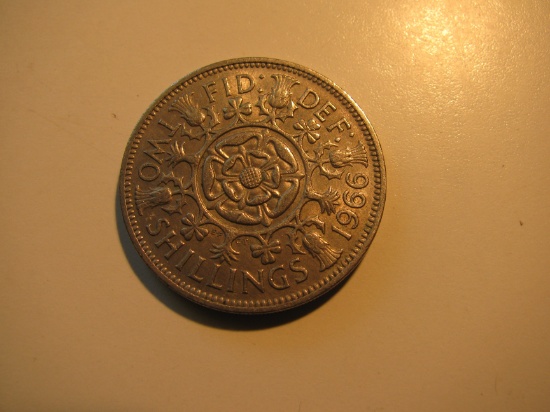 Foreign Coins: 1966 Great Britain 2 Shillings