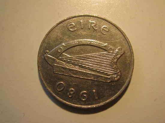 Foreign Coins: 1980 Ireland 10 p Eire