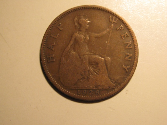 Foreign Coins: 21928 Great Britain 1/2 Penny