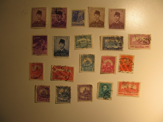 Vintage stamp set: Indonesia & Hungary