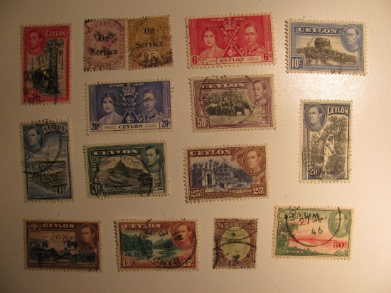 Vintage stamp set: Ceylon