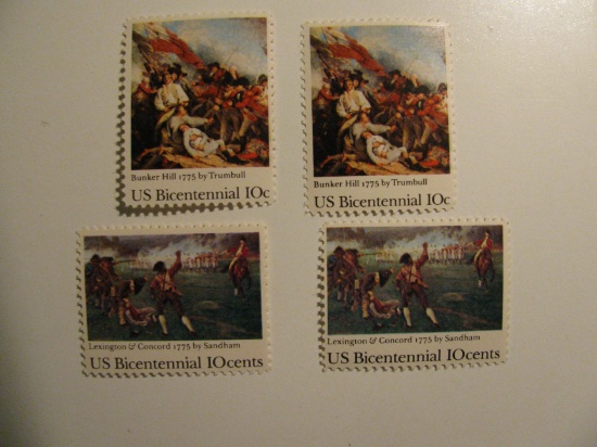 4 Vintage Unused Mint U.S. Stamps