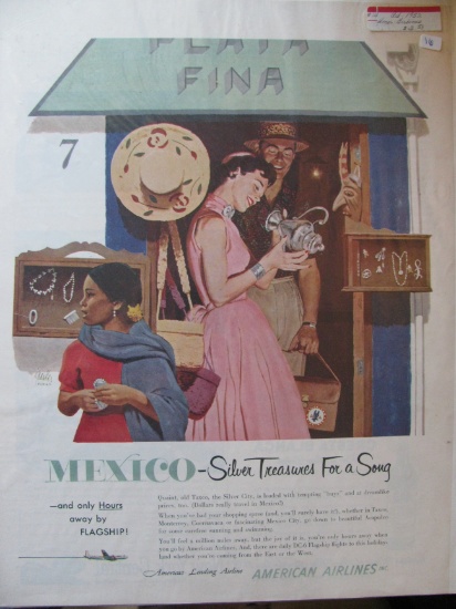 Vintage Newspaper Ad: 1952 American Airlines