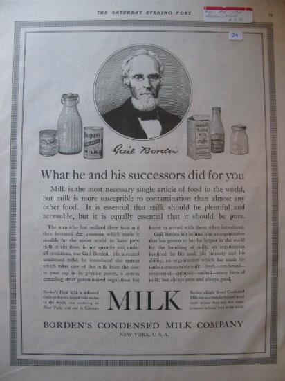 Vintage Newspaper Ad: 1914 Borden's Condensed Milk Company