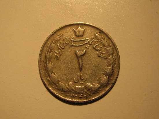 Foreign Coins: 1970 Iran 2 Rials. Pre Revolution