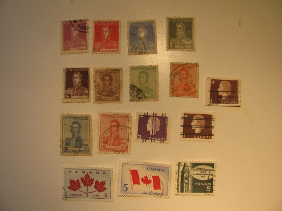 Vintage stamp set: Argentina & Canada
