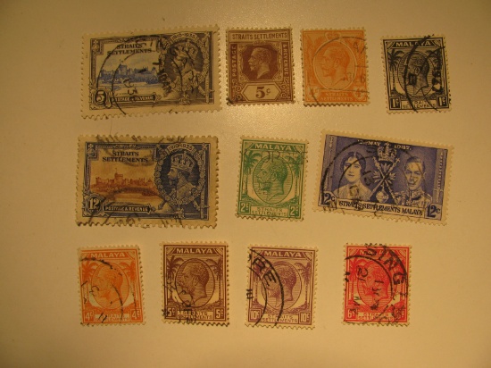 Vintage stamp set: Malaya Straits Settlement