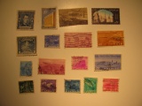 Vintage stamp set: El Salvador, Tunisia, United Arab Emirates & India