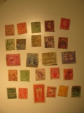 Vintage stamp set: Great Britain, Guatmala, Hong Kong & new Zealand