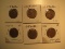 US Coins: 127, 1930-D, 1954, 1956-D & 1957-D Wheat pennies