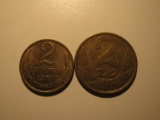 Foreign Coins: 1971 USSR 2 Kopeks & 1984 Poland 2 Zolti