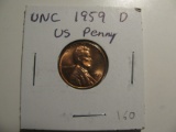 US Coins:  UNC 1959-D Penny