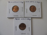 US Coins:  3x 1979-D pennies