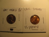 US Coins: UNC 1968 & 1968-S pennies