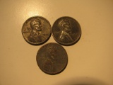US Coins: 3x1943 Steel pennies