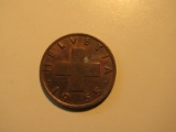 Foreign Coins: 1955 Switzerlnd 2 Rappen