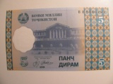 Foreign Currency: 1999 Tajikistan 5 Dirams