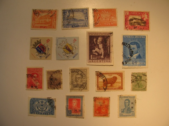 Vintage stamp set of: Aden, Angola & Argentina